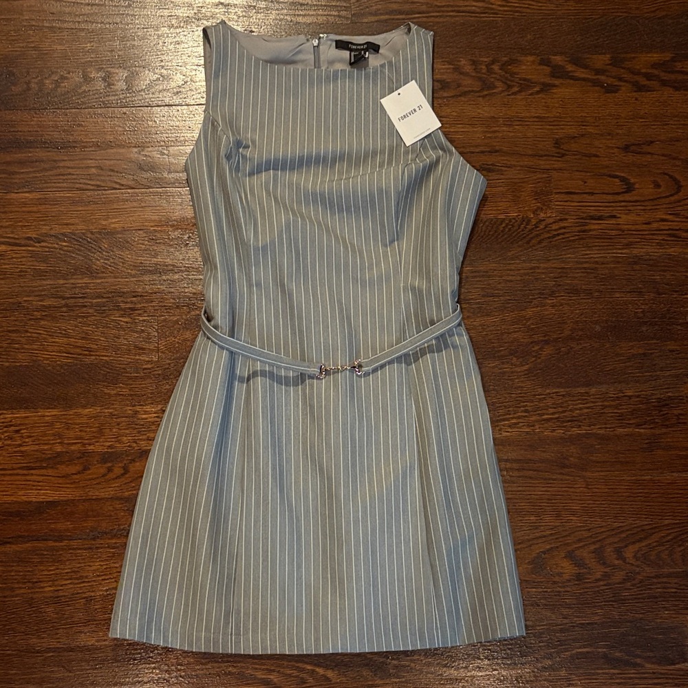 Forever 21 Gray Striped Mini Dress
